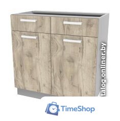 Шкаф напольный Интерлиния Компо НШ80рш2 (дуб серый) - Изображение №1 — Интернет-магазин Time-Shop