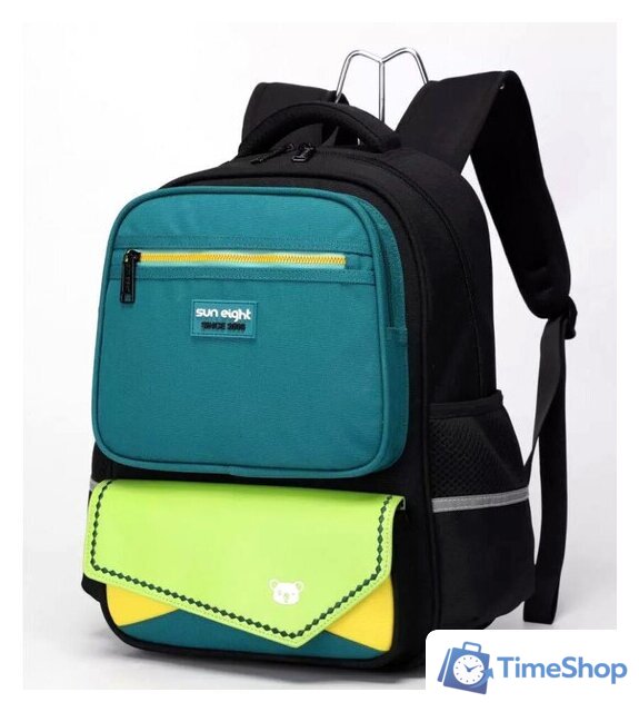 Школьный рюкзак Sun Eight SE-22001 (зеленый/черный) - Изображение №3 — Интернет-магазин Time-Shop