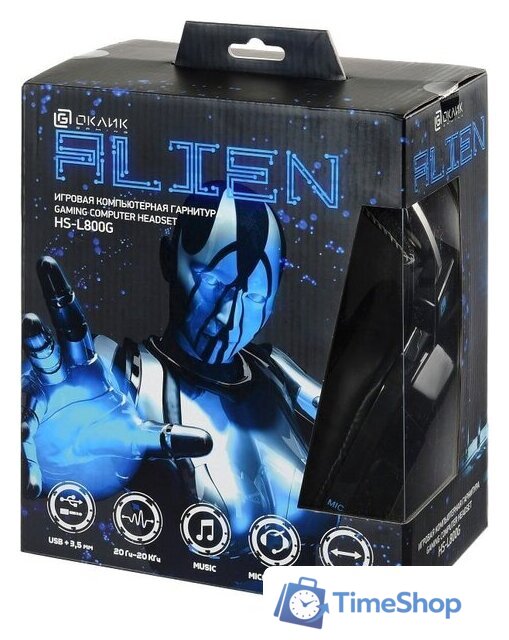 Наушники Оклик HS-L800G Alien - Изображение №9 — Интернет-магазин Time-Shop