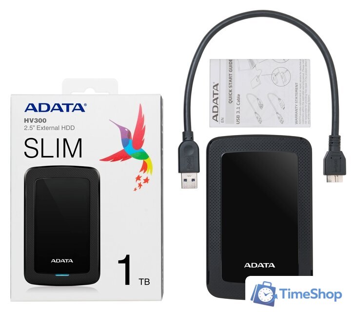 Внешний накопитель ADATA HV300 AHV300-2TU31-CBK 2TB (черный) - Изображение №7 — Интернет-магазин Time-Shop