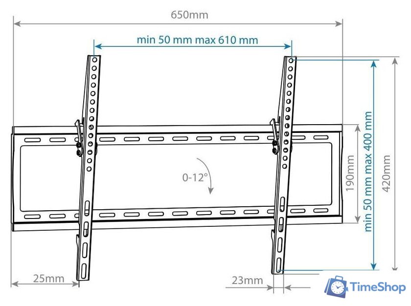 Кронштейн для телевизора Arm Media STEEL-2 NEW (черный) - Изображение №6 — Интернет-магазин Time-Shop