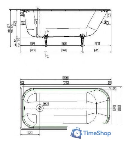 Ванна Wotte Start 150х70 - Изображение №10 — Интернет-магазин Time-Shop