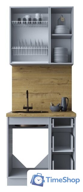 Готовая кухня Интерлиния Мила Шато 0.8А (мята/мята/дуб бунратти) - Изображение №4 — Интернет-магазин Time-Shop