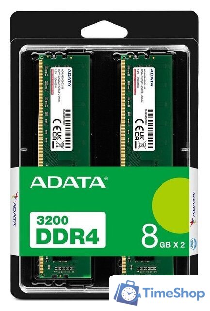 Оперативная память ADATA Premier 2x8ГБ DDR4 3200 МГц AD4U32008G22-DTGN - Изображение №2 — Интернет-магазин Time-Shop