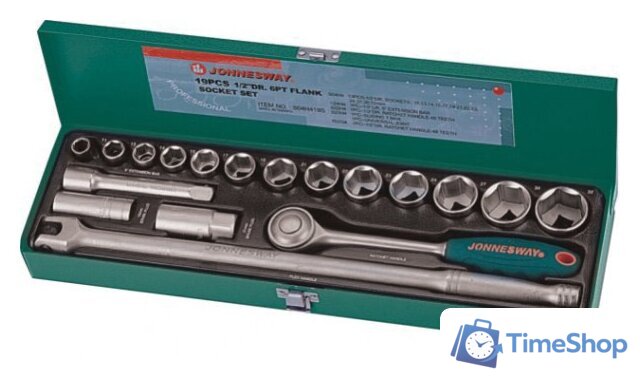 Набор трещотка с головками Jonnesway S04H419S 19 предметов - Изображение №1 — Интернет-магазин Time-Shop