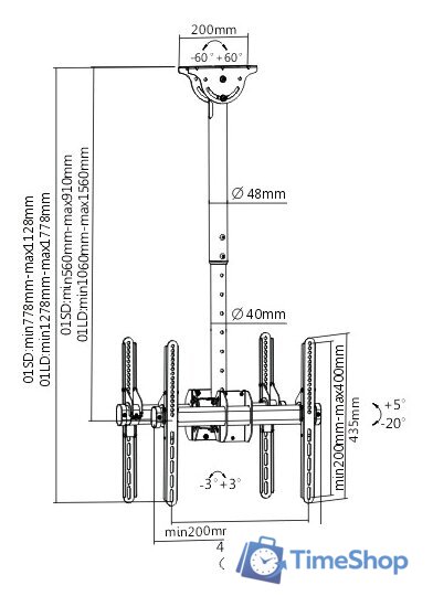 Кронштейн для телевизора Arm Media LCD-1750 - Изображение №2 — Интернет-магазин Time-Shop