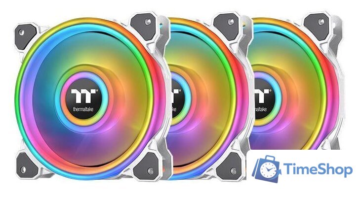 Комплект вентиляторов для корпуса Thermaltake Riing Quad 14 RGB TT Premium 3 Fan Pack CL-F101-PL14SW-A - Изображение №1 — Интернет-магазин Time-Shop