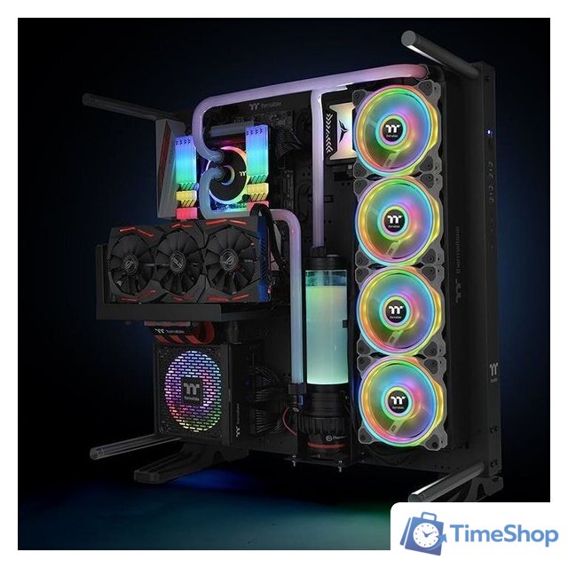 Комплект вентиляторов для корпуса Thermaltake Riing Quad 14 RGB TT Premium 3 Fan Pack CL-F101-PL14SW-A - Изображение №5 — Интернет-магазин Time-Shop