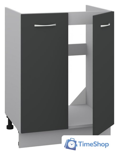 Шкаф напольный Кортекс-мебель Корнелия Лира НШ60м (антрацит) - Изображение №2 — Интернет-магазин Time-Shop