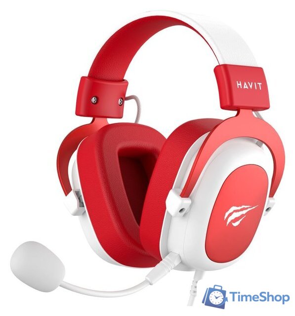 Наушники Havit Gamenote H2002d (белый/красный) - Изображение №1 — Интернет-магазин Time-Shop