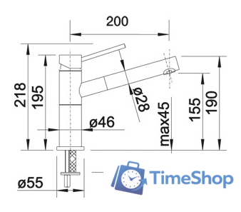 Смеситель Blanco Alta-S Compact Silgranit (кофе) [515334] - Изображение №2 — Интернет-магазин Time-Shop