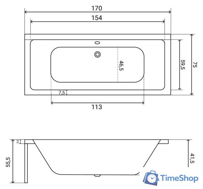 Ванна Lauter Oasis 170х75 21203070 - Изображение №28 — Интернет-магазин Time-Shop