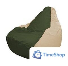 Кресло-мешок Flagman Груша Мега XXXL Г3.1-54 (темно-оливковый/светло-бежевый) - Изображение №1 — Интернет-магазин Time-Shop
