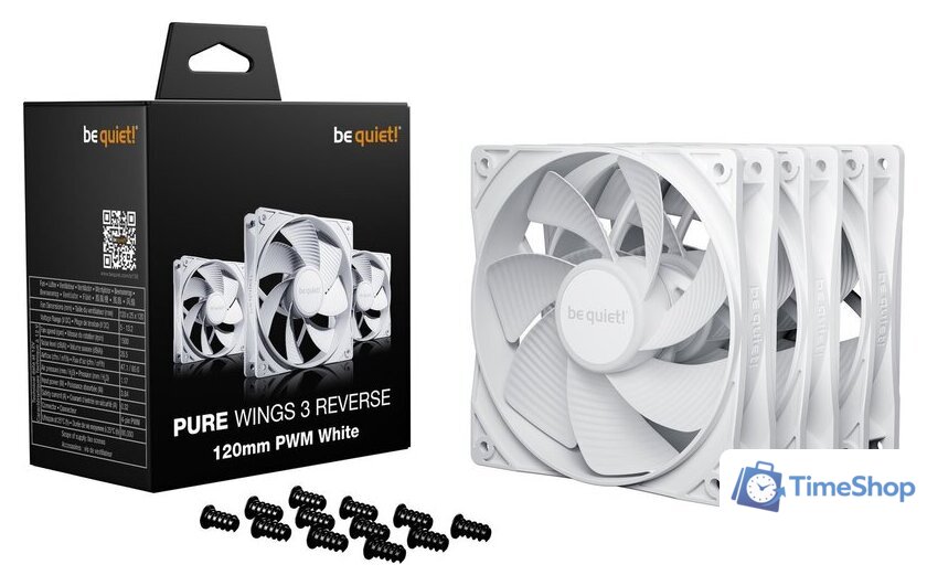 Комплект вентиляторов для корпуса be quiet! Pure Wings 3 120mm PWM Reverse BL136 - Изображение №2 — Интернет-магазин Time-Shop