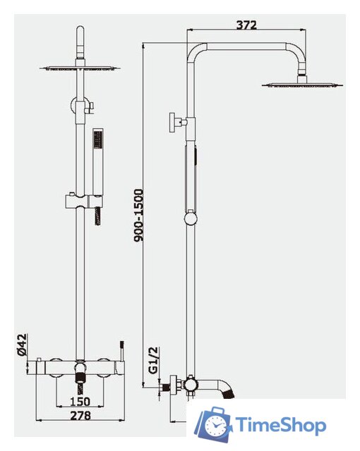 Душевая система  Vieir V403562 - Изображение №2 — Интернет-магазин Time-Shop