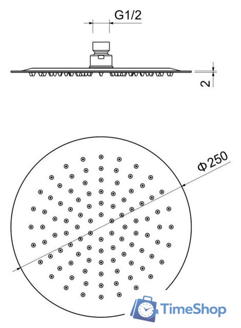 Верхний душ Aquatek AQ2073BG (золото) - Изображение №9 — Интернет-магазин Time-Shop