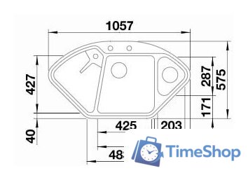 Кухонная мойка Blanco Delta II 525867 - Изображение №4 — Интернет-магазин Time-Shop
