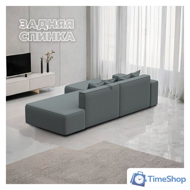 Угловой диван Лига диванов Лига-079 правый 129813 (рогожка амур 07 серый) - Изображение №4 — Интернет-магазин Time-Shop