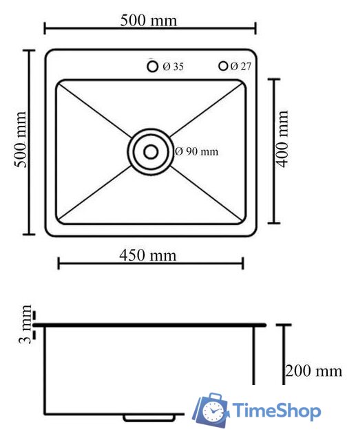 Кухонная мойка Diadonna S5050-2 - Изображение №3 — Интернет-магазин Time-Shop