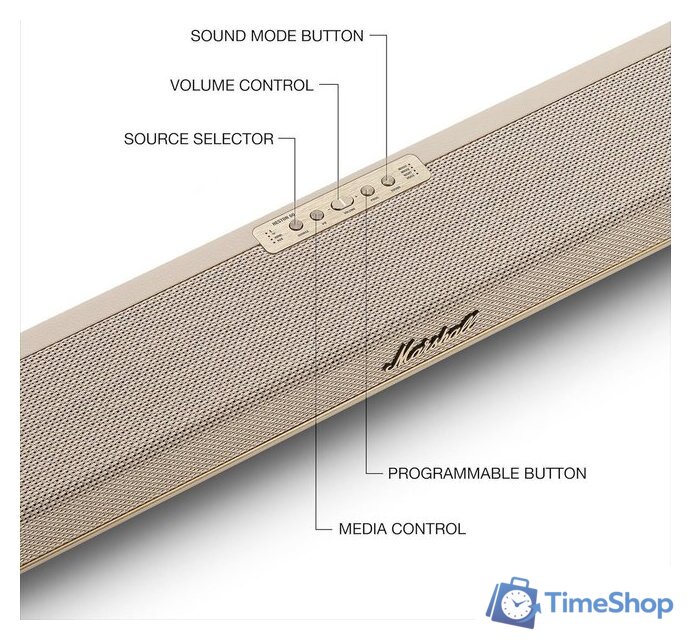 Саундбар Marshal Heston 60 (бежевый) - Изображение №3 — Интернет-магазин Time-Shop