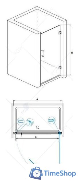 Душевая дверь RGW HO-011 60 (хром/прозрачное стекло) - Изображение №3 — Интернет-магазин Time-Shop