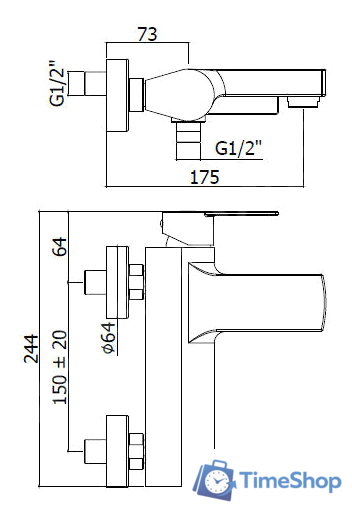 Смеситель Paffoni Tango TA023CR - Изображение №2 — Интернет-магазин Time-Shop