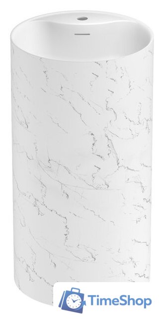 Умывальник Wellsee Chalice Perfection 230626000 (отдельностоящий, с отверстием под смеситель, цвет матовый белый мрамор/глянцевый белый) - Изображение №1 — Интернет-магазин Time-Shop