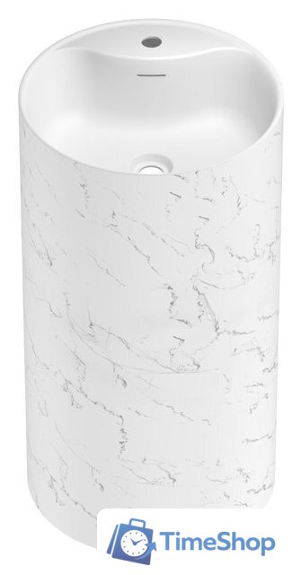 Умывальник Wellsee Chalice Perfection 230626000 (отдельностоящий, с отверстием под смеситель, цвет матовый белый мрамор/глянцевый белый) - Изображение №2 — Интернет-магазин Time-Shop