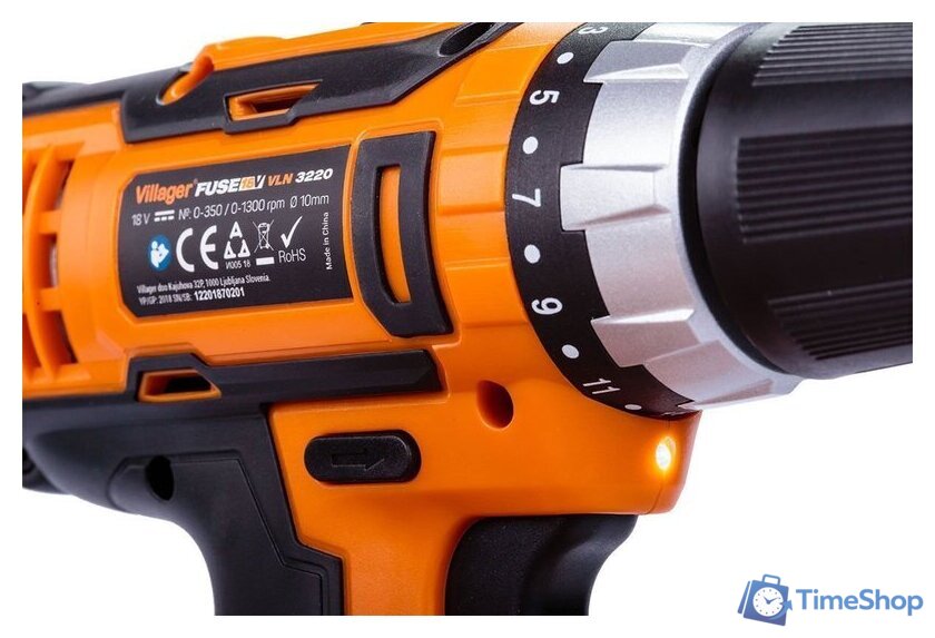 Дрель-шуруповерт Villager Fuse VLN 3220 056361 (без АКБ) - Изображение №8 — Интернет-магазин Time-Shop