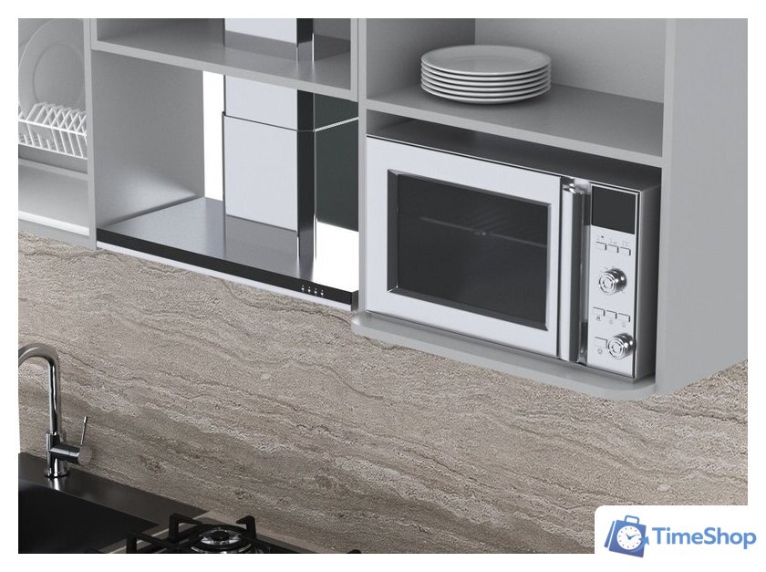 Готовая кухня Интерлиния Мила Лайт 2.2 ВТ (персидский жемчуг/антрацит/травертин серый) - Изображение №7 — Интернет-магазин Time-Shop