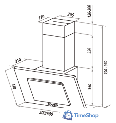 Кухонная вытяжка HOMSair Bell 60 (черный) - Изображение №2 — Интернет-магазин Time-Shop