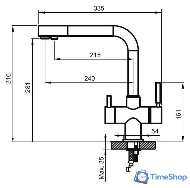 Смеситель Ahti Kemi KM813015 - Изображение №3 — Интернет-магазин Time-Shop