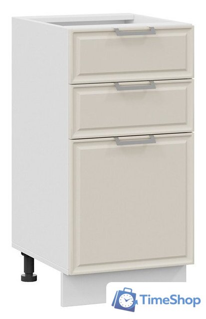 Шкаф напольный Трия Белладжио 1Н4Я3 (белый/софт панакота) - Изображение №1 — Интернет-магазин Time-Shop