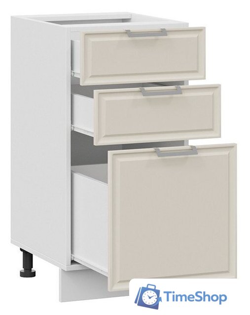 Шкаф напольный Трия Белладжио 1Н4Я3 (белый/софт панакота) - Изображение №2 — Интернет-магазин Time-Shop