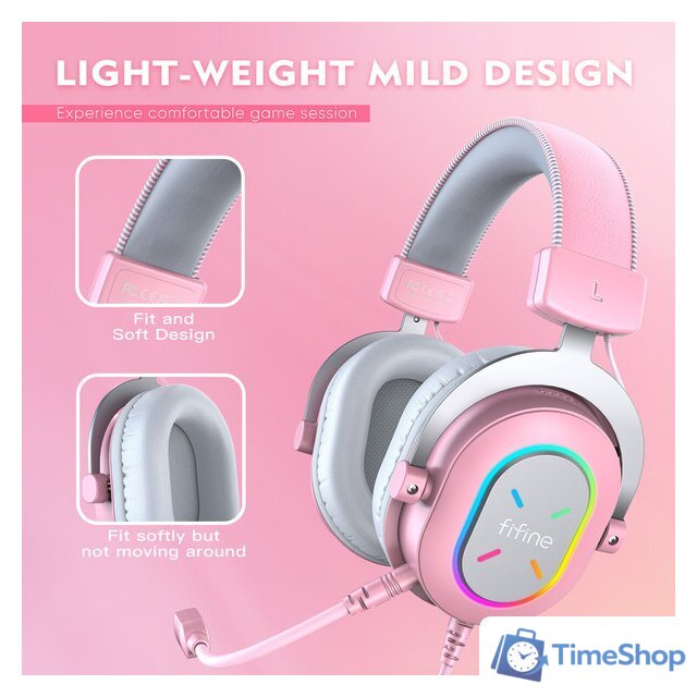 Наушники FIFINE H6X (розовый) - Изображение №7 — Интернет-магазин Time-Shop