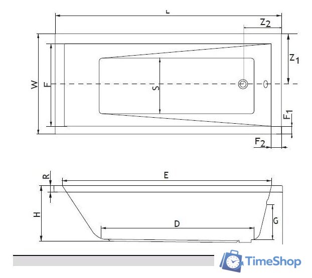 Ванна Excellent Wave 180x80 - Изображение №2 — Интернет-магазин Time-Shop