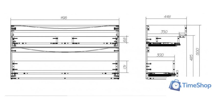  BelBagno Тумба под умывальник Marino-H60-1200-2C-SO-RN-P (rovere nature) - Изображение №8 — Интернет-магазин Time-Shop