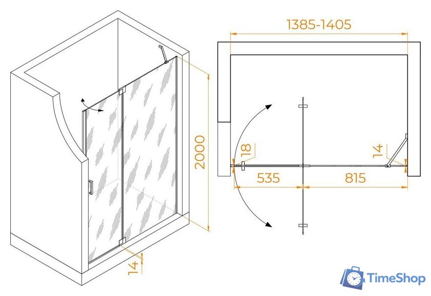 Душевая дверь RGW HO-014 350601414-21 - Изображение №4 — Интернет-магазин Time-Shop