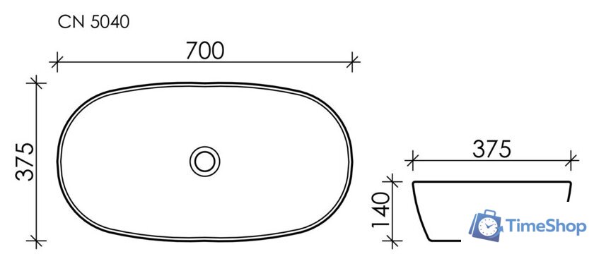 Умывальник Ceramica Nova Element CN5040 - Изображение №6 — Интернет-магазин Time-Shop