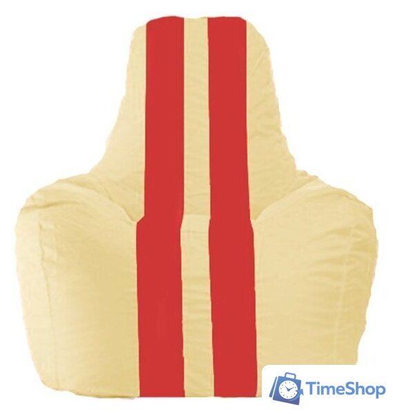 Кресло-мешок Flagman Спортинг С1.1-145 (светло-бежевый/красный) - Изображение №1 — Интернет-магазин Time-Shop