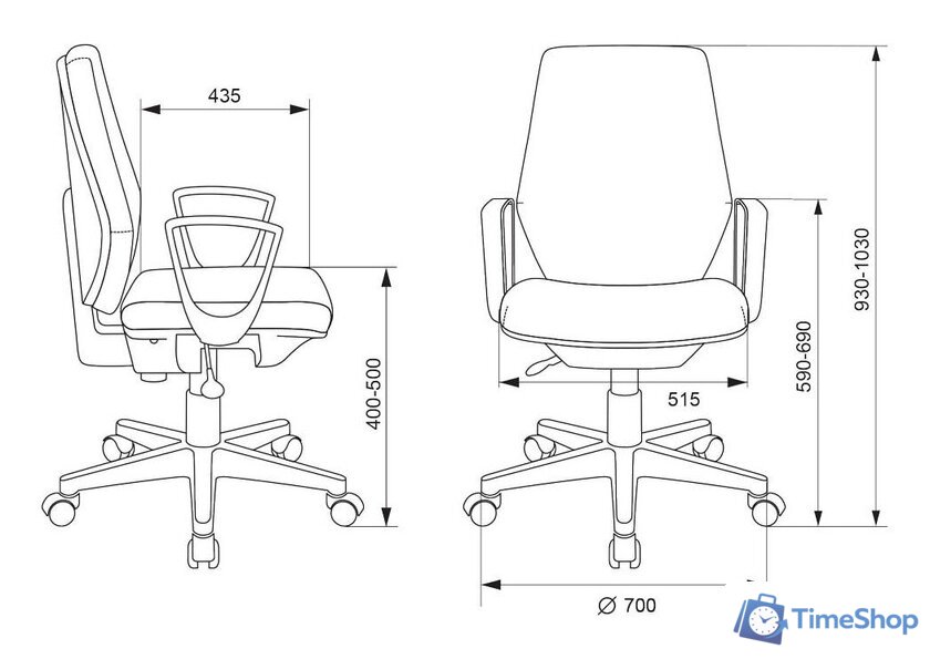 Офисное кресло Бюрократ CH-545/38-415 (черный) - Изображение №6 — Интернет-магазин Time-Shop