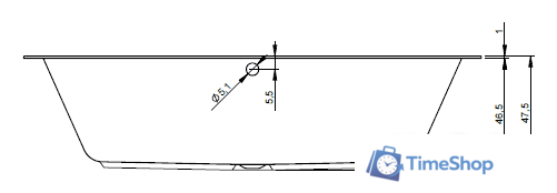 Ванна Riho Lugo 190x80 BT04 (без ножек) - Изображение №3 — Интернет-магазин Time-Shop