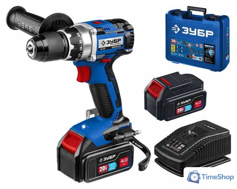 Дрель-шуруповерт Зубр Профессионал DB-201-42 (с 2-мя АКБ 4 Ач, кейс) - Изображение №1 — Интернет-магазин Time-Shop
