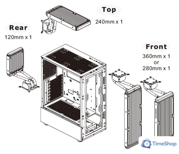 Корпус Thermaltake View 200 TG ARGB CA-1X3-00M1WN-00 - Изображение №10 — Интернет-магазин Time-Shop