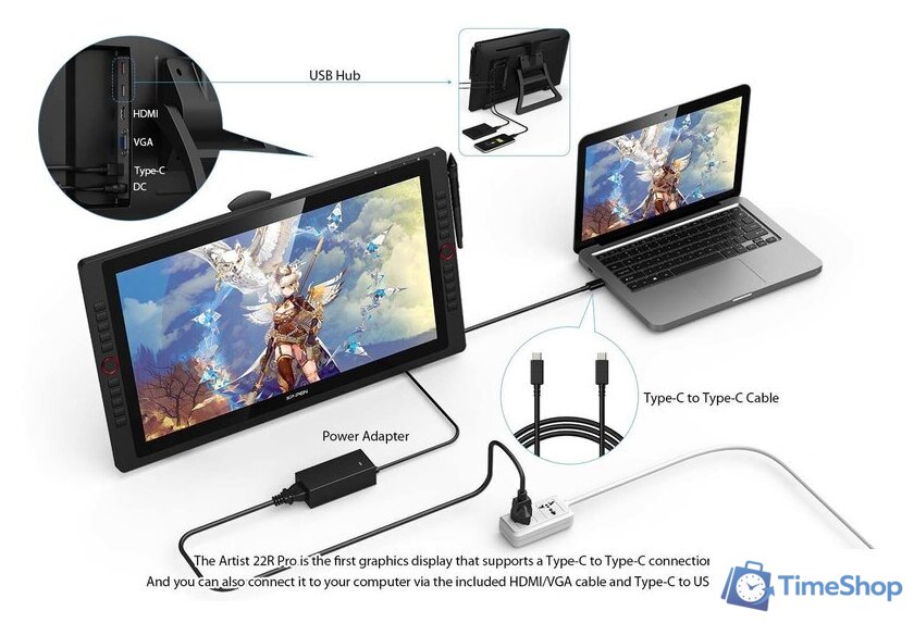 Графический монитор XP-Pen Artist 22R Pro - Изображение №6 — Интернет-магазин Time-Shop