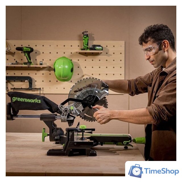 Торцовочная пила Greenworks GD24MS216 1501707UG (с 1-им АКБ) - Изображение №18 — Интернет-магазин Time-Shop