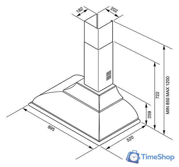 Кухонная вытяжка Smeg KC19AOE - Изображение №3 — Интернет-магазин Time-Shop