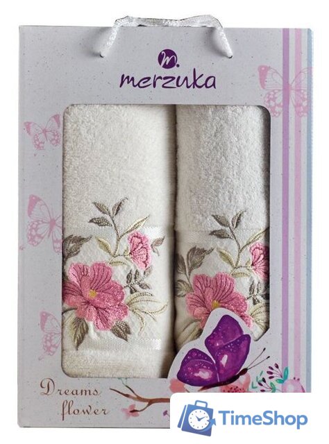 Набор полотенец Merzuka 50x90/70x140 10678 (2 шт, кремовый) - Изображение №1 — Интернет-магазин Time-Shop