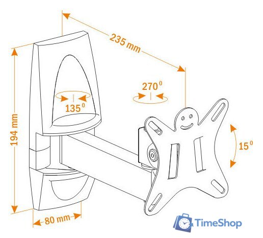 Кронштейн для телевизора Holder LCDS-5004 - Изображение №2 — Интернет-магазин Time-Shop