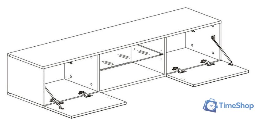 Полка НК-Мебель Point Тип-33 (белый/белый глянец) - Изображение №4 — Интернет-магазин Time-Shop